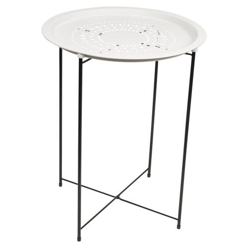 URBN Living (White) Folding Metal Round Bistro Coffee Table Patio 1