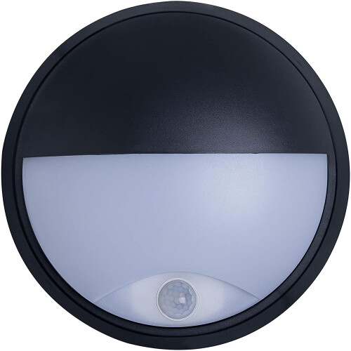 Luceco Luceco EBEE10P40-01 LED Eco Round Eyelid Bulkhead, with PIR Sensor, 10 Watts , Black