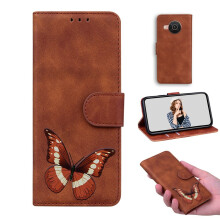 Case for Nokia X10/ X20 Butterfly Cover Premium Leather Magnetic- Brown