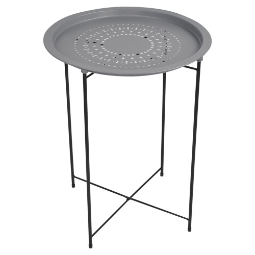URBN Living (Grey) Folding Metal Round Bistro Coffee Table Patio