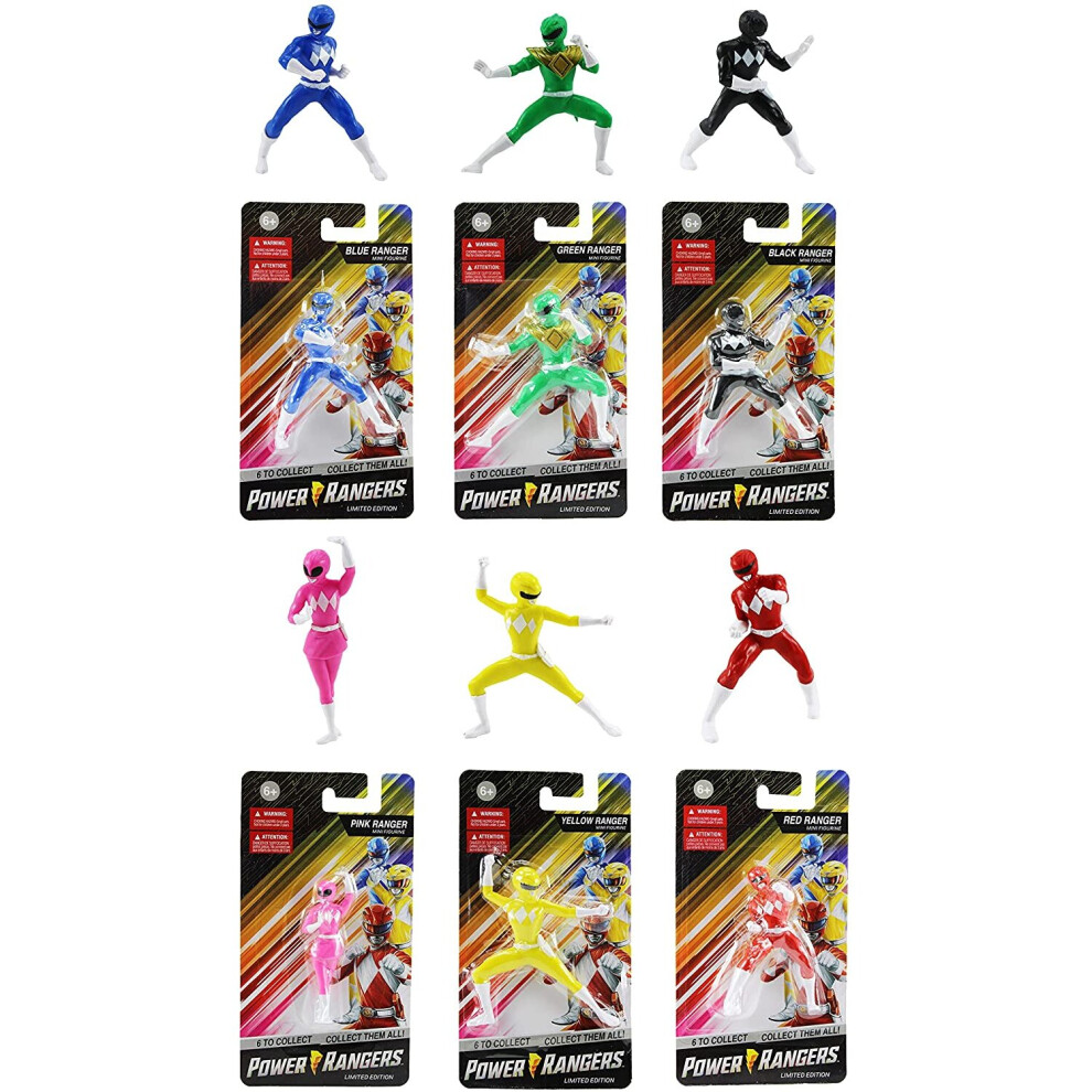 Limited Edition Power Rangers 2.5" Mini Figures - Blue, Green, Black, Pink, Yellow & Red Rangers Set of ALL 6