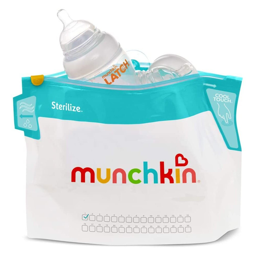 Munchkin Cool Touch Microwave Steriliser Bags, Pack of 6 Reusable Bags