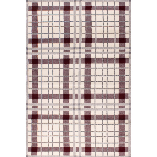 (Cream/Red, 80x150 cm (2'6''x5'0'')) Tartan Check Pattern Rug Hallway Runner 2