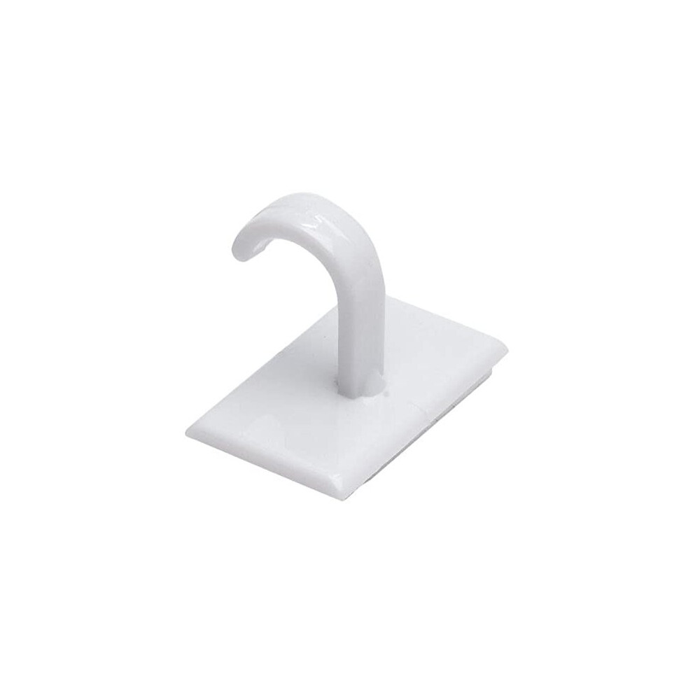 MerriwayÂ® BH00038 Self Adhesive Cup Hooks - Small, White Plastic, Pack of 6