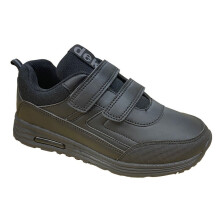 (6 UK) Dek Felix II Touch Fastening Boys Trainer PU/Textile Shoes Black