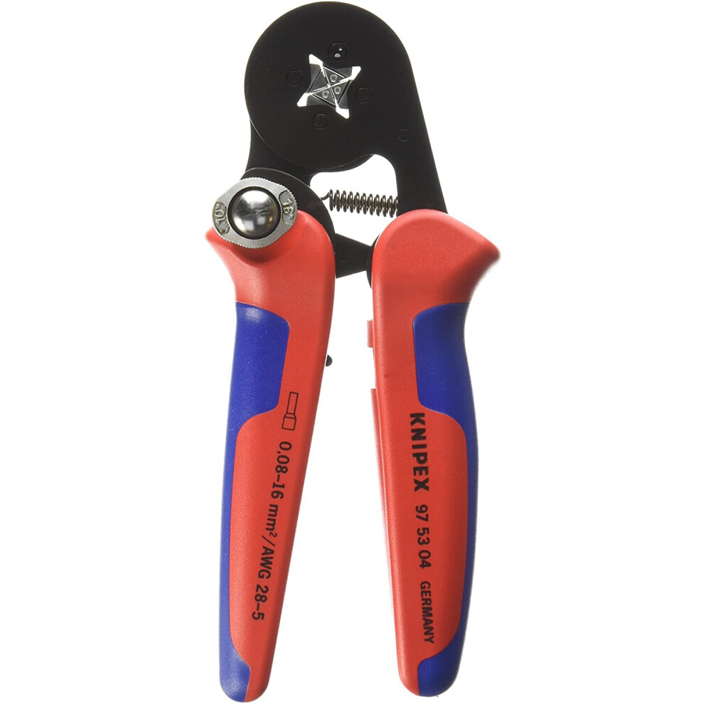 KNIPEX Self-Adjusting Crimping Pliers for wire ferrules with lateral access (180 mm) 97 53 04 SB (self-service card/blister)