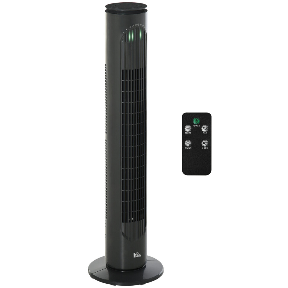 Homcom 30" Led Tower Fan With 70 Oscillation Remote Controller Grey
