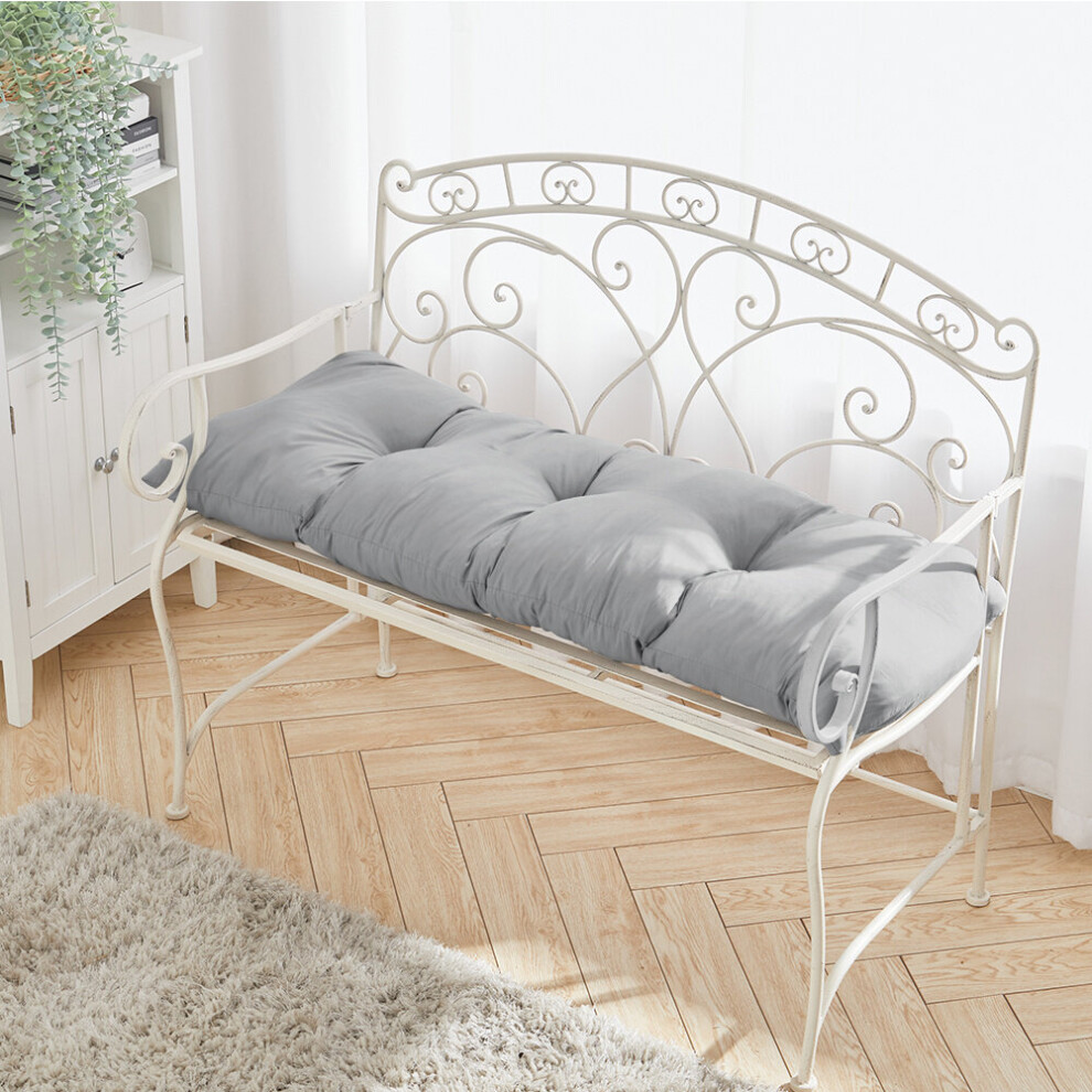 (Light Grey: 120x40cm) Garden Bench Cushion Patio Swing Chair Cushion Indoor Outdoor Furniture Seat Pad