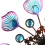 ELEGANT (Blue) New Gardening Metal Ornament Explosive Peacock Tail Plug-in Windmill Garden Garden Pastoral Decoration Iron Windmill 4
