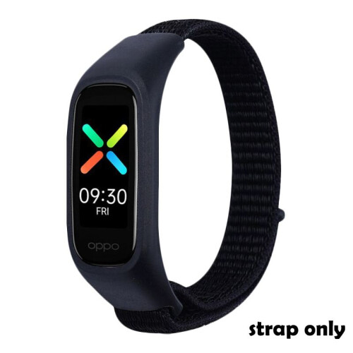 (Black) Nylon OPPO Band Bracelet Sport Lightweight Wristband Breathable Loop Strap