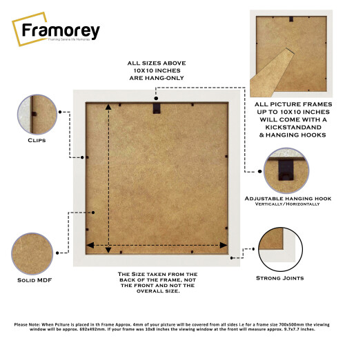 (7x7 Inch) Square Size White Picture Frame / LW Style Wall Art Frame / Modern Photo Frames 2