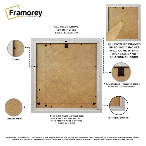 (40x40 CM) Square Size Silver Picture Frame / LW Style Wall Art Frame / Modern Photo Frames 2