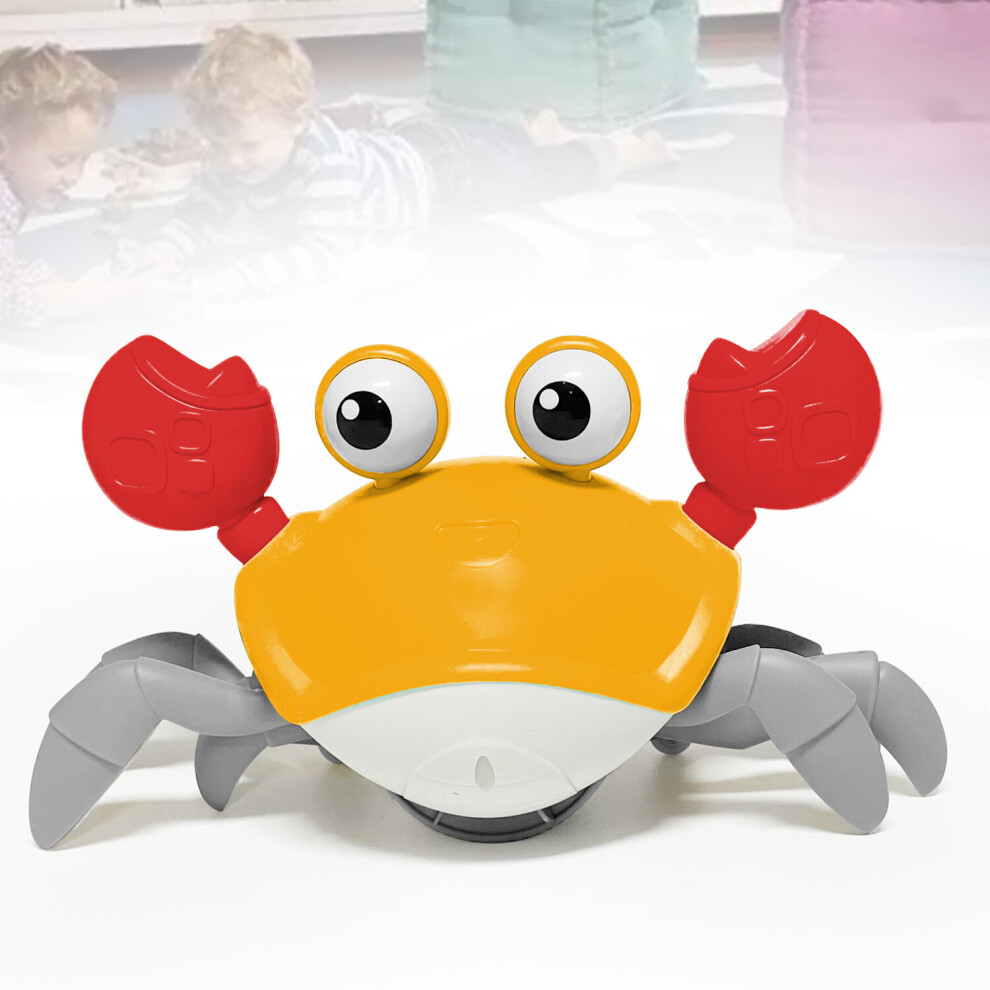 (Yellow) Crawling Crab Baby Toy With LED Light For Toddlers