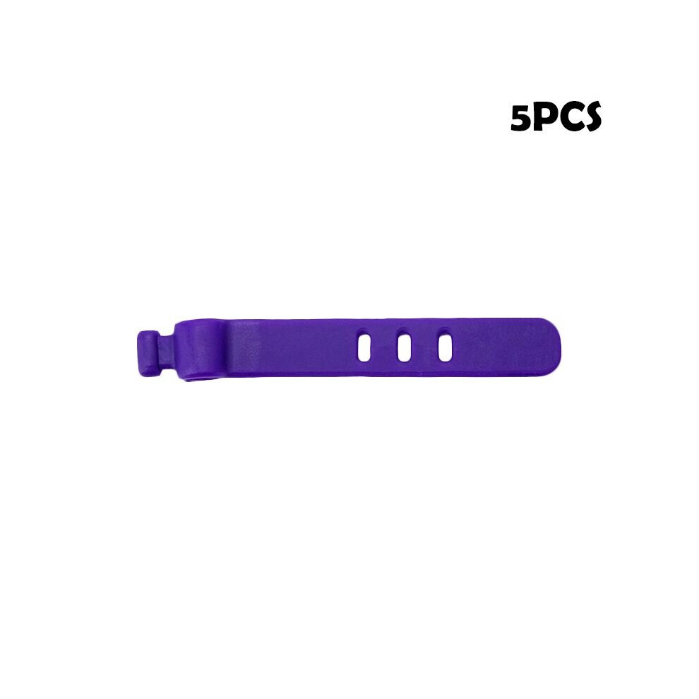 (Purple) 5Pcs Universal Portable Line Storage Clip Earphone Buckle 699392519476