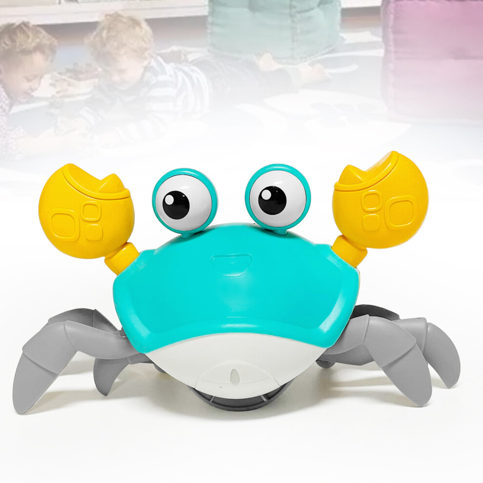 (Blue) Crawling Crab Baby Toy With LED Light For Toddlers