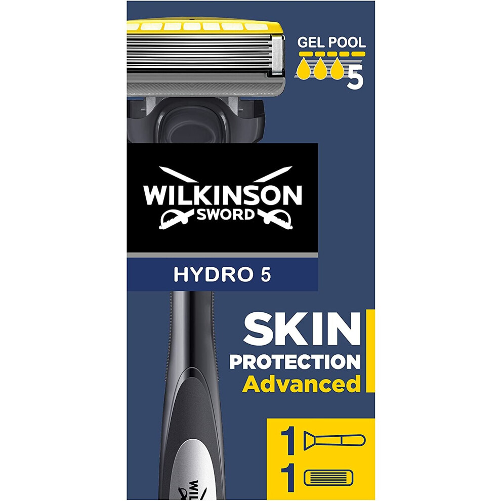 Photos - Razor / Razor Blade Wilkinson Sword Hydro 5 Skin Protection Advanced Men's Razor with menthol, auto-adjusting shock absorber, 5 blades flip trim 