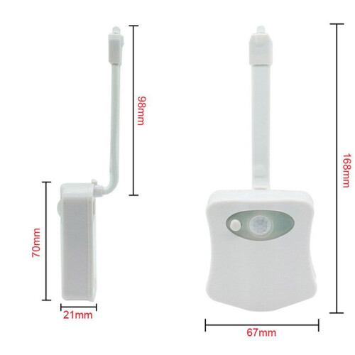 (2pcs) LED Toilet  8 Color Changing Night Light  Motion Activated Sensor Home 2