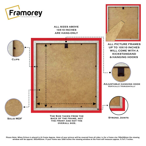 (60x60 CM) Square Size Red Picture Frame / LW Style Wall Art Frame / Modern Photo Frames 2