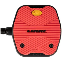 (Rot) LOOK Cycle Geo City Grip Pedale – Flache City-Fahrradpedale mit rutschfester Vibram Activ Grip-Gummibeschichtung.