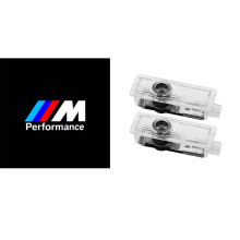 (M Performance Logo) 2x LED BMW Car Door Logo Welcome Light Courtesy Laser Projector Puddle Emblem Lamp