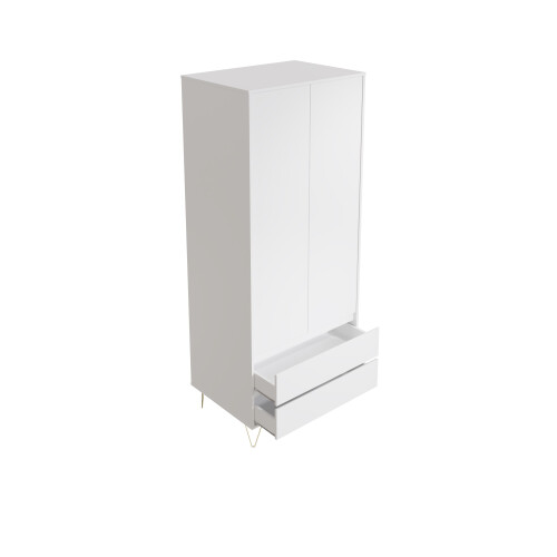 Timber Art Design UK Monaco White 2 Door 2 Drawer Wardrobe 2