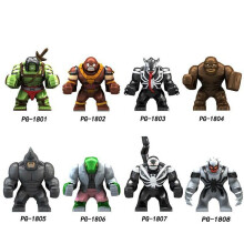 (8psc) Super British minifigure Son of Hulk Red Tank Mud Face Serum Rhino Venom