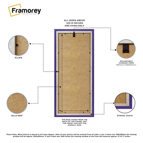 (22x11 Inch) Panoramic Size Purple Picture Frame / LW Style Wall Art Frame / Modern Photo Frames 1