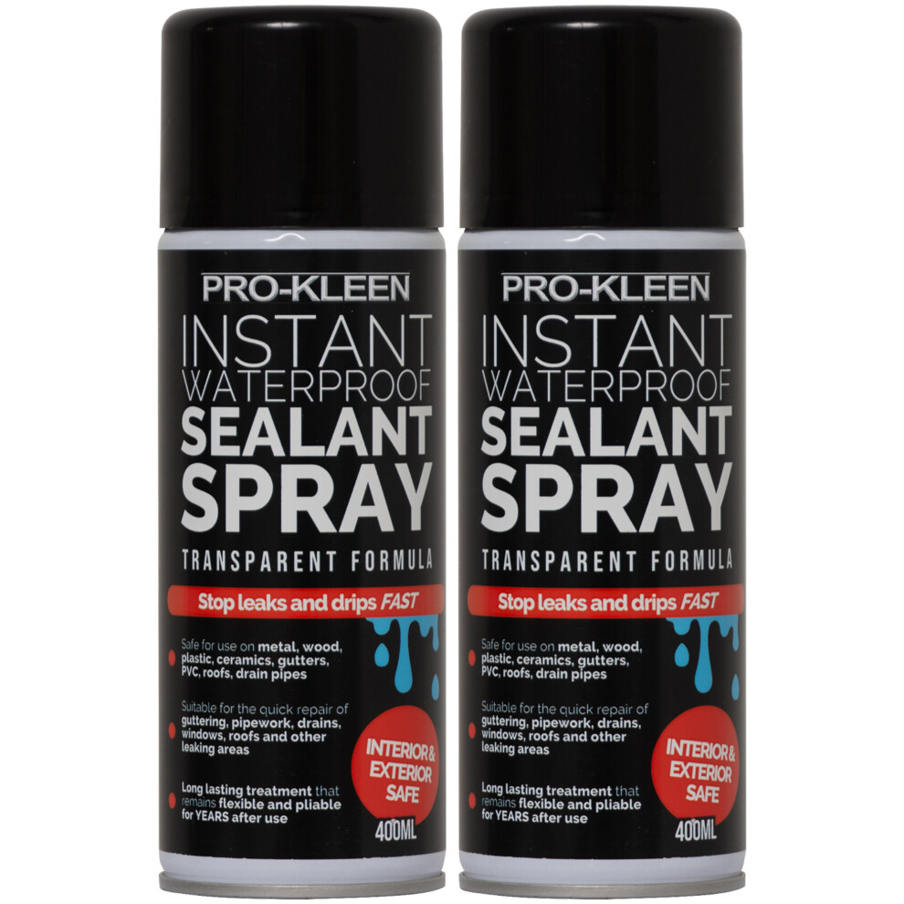 (2 x 400ml) Pro-Kleen Instant Waterproof Sealant Spray