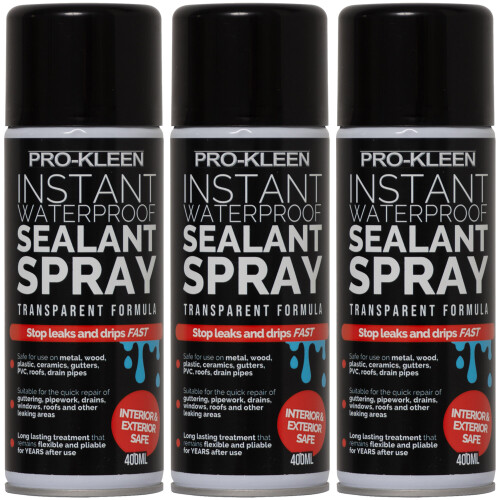 Pro-Kleen (3 x 400ml) Pro-Kleen Instant Waterproof Sealant Spray