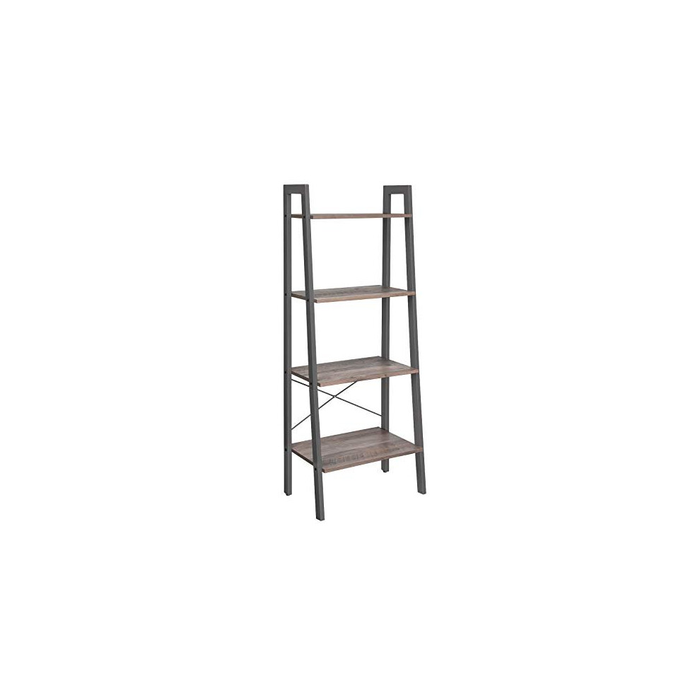 VASAGLE Ladder Shelf, 4-Tier Bookshelf, Free Standing Storage Shelves, Stable Metal Frame, in the Living Room Bedroom Kitchen or Balcony, Easy to