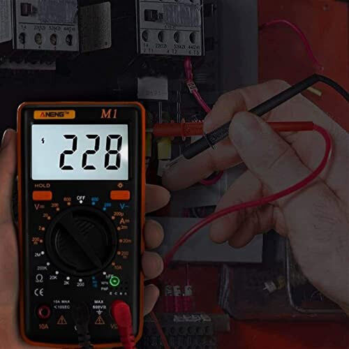 Digital Multimeter Voltmeter Ammeter Ohmmeter AC DC Voltage Current Resistance Diodes Car Battery Continuity Circuit Tester LCD Backlight with Te 2