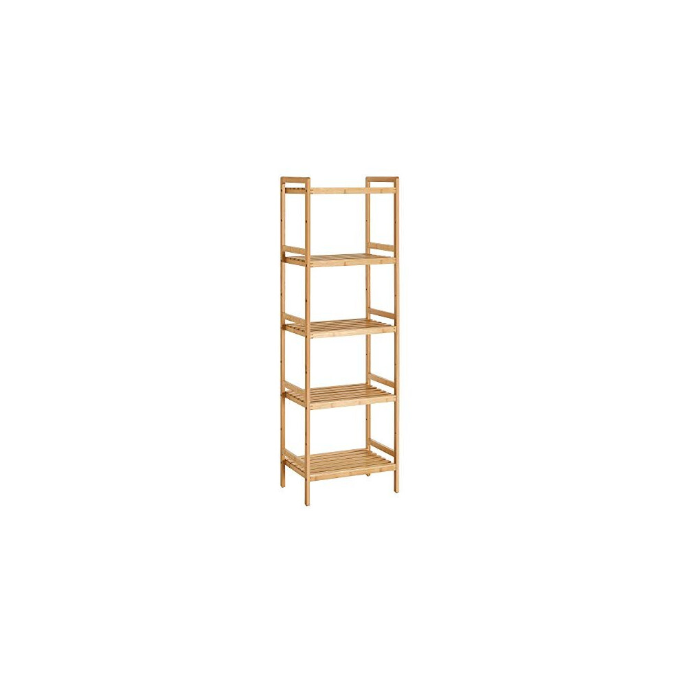 SONGMICS Bamboo Shelf, Kitchen Shelf, Bathroom Shelf, Bookshelf, Stand Shelf with 5 Shelves 45 x 31.5 x 142 cm, Ideal for Bathroom, Kitchen, Livi