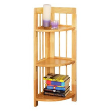 Premier Housewares 3-Tier Rubberwood Folding Corner Shelf Unit, 97 x 30 x 30 cm