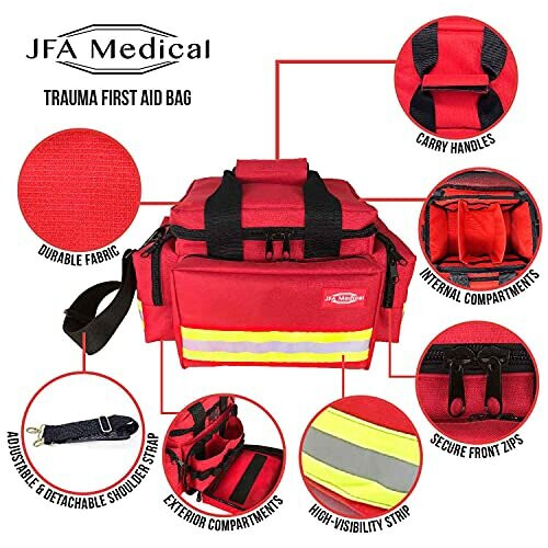JFA Medical Large Emergency Trauma First Aid Bag - Empty 1.0 1