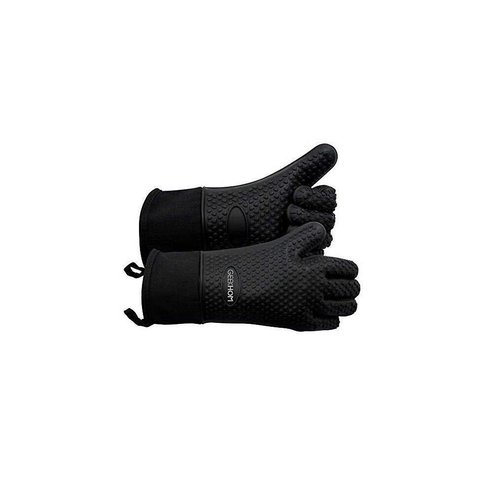 Geekhom Oven Gloves Heat Resistant Silicone Oven Mitts Bbq Gloves Waterproof Kitchen Gloves, Cooking Accessories For Baking Barbecue Grilling Web