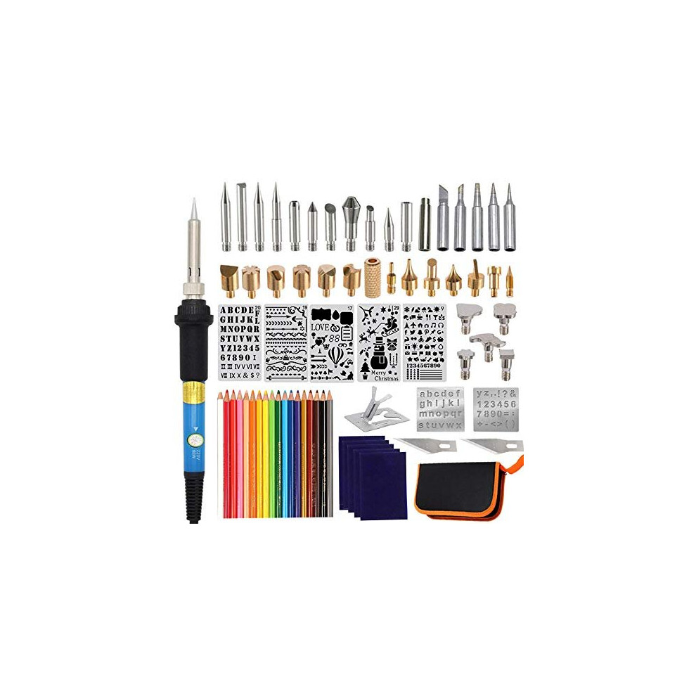 71Pcs Wood Burning Kit, Wood Burning Pyrography Pen Set,Adjustable Temperature Soldering Engraving and Crafts Tools for Wood Burning/Soldering/Ca