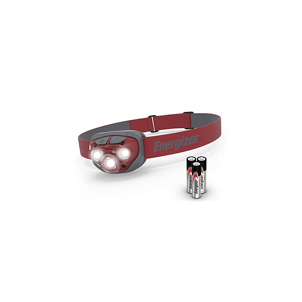 Energizer LED Head Torch, Powerful Bright Headlamp, Water Resistant Headlight for Running, Camping, Fishing (Batteries Included)