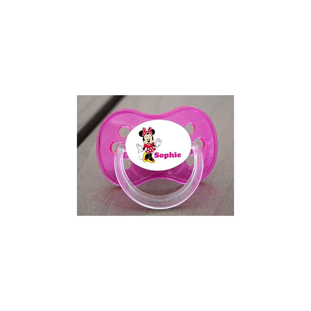 Funky Dummy Personalised Dummy Pacifier Soother, All Teats, Sizes & Colours, Minnie
