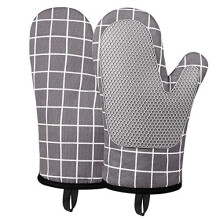 Micacorn Oven Gloves Heat Resistant, Silicone with Cotton Double Oven Mitts with Cotton Lining and Non-Slip Surface for Cooking Baking Grilling B
