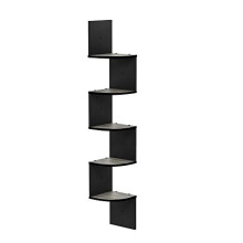 FURINNO Wall Mounted Shelves, Wood, Espresso, one size