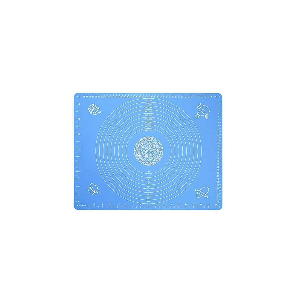Illuva Non-Stick Silicone Baking Pastry Mat - 19.7''X15.8'' - Non-Slip Silicone Fondant Mat - Dough Rolling Mat With Measurement Bpa Free (Large)