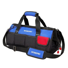 Ta   ka na n   radie WORKPRO 18-palcov    s uzavret   m vrchom a    irok   m hrdlom s nastaviteln   m ramenn   m popruhom, pevn    spodn    cast