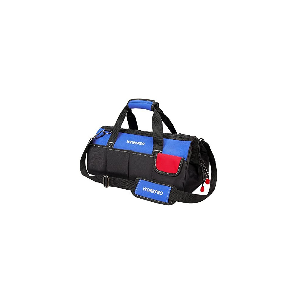 Workpro 18-Inch Tool Bag Organiser Muti-Purpose Wide Open Mouth Storage Bag With Adjustable Shoulder Strap 820909725879