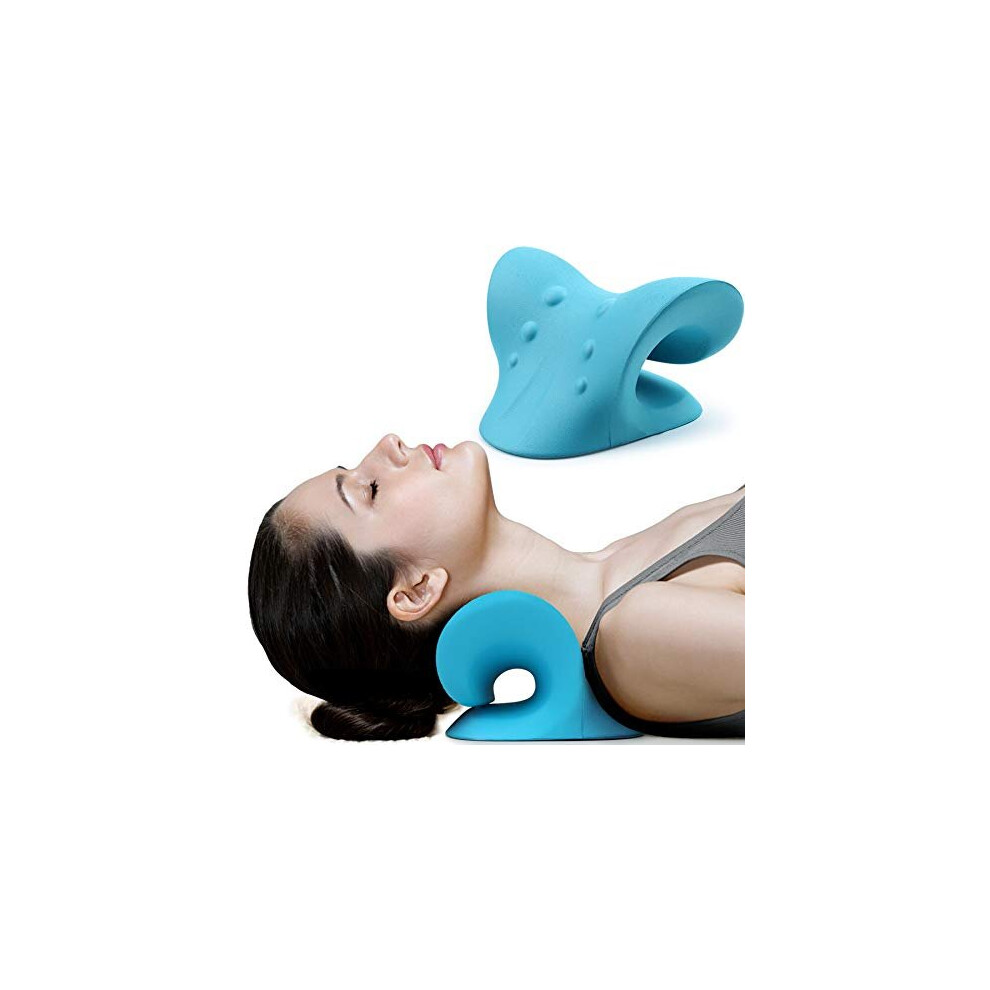 Neck and Shoulder Relaxer, Cervical Traction Device for TMJ Pain Relief and Cervical Spine Alignment, Chiropractic Pillow, Patening Product