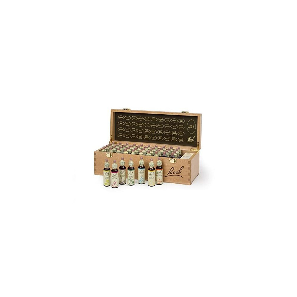 Bach Original Flower Remedies Wooden Box Set, Vegan, An Individual and Personal Approach to Emotional Wellness, 38 Dropper Bottles x 20 ml & 2 RE