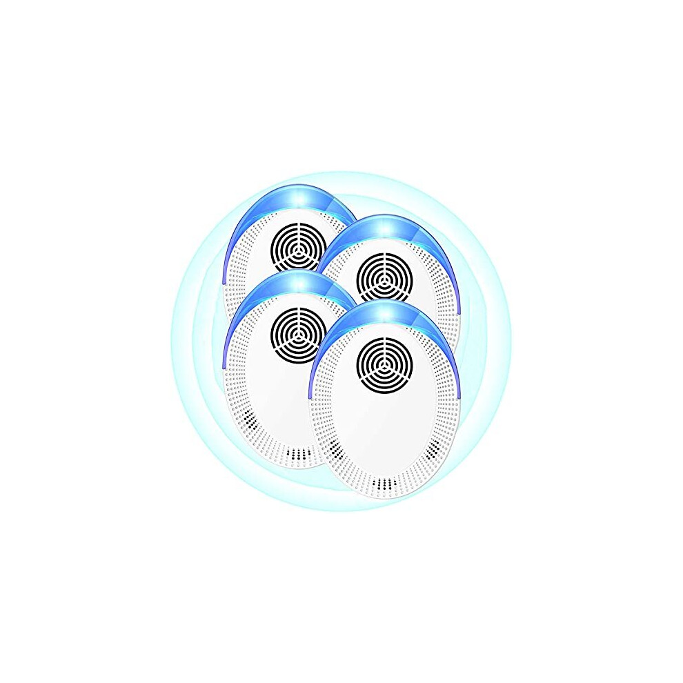 4-Pack Dual-Frequency Ultrasonic Pest Repellers - Plug-In Insect & Spider Repellent, Indoor & Outdoor, Safe for Pets & Kids