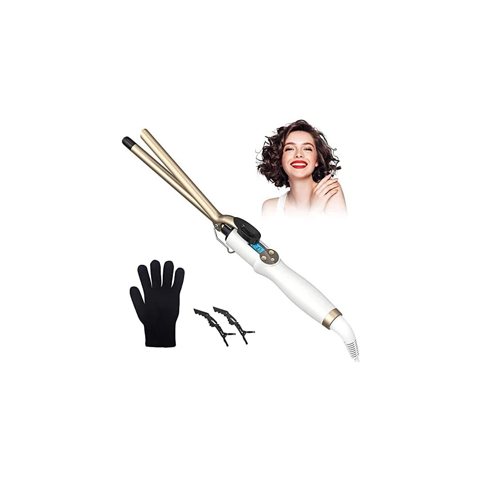 Aimervo 13Mm Thin Curling Iron, 1/2 Inch Curling Tongs Tight Curls, Lcd Display 11 Heat Setting 110-210C For All Hair Types, 0.5" Tourmaline Cer