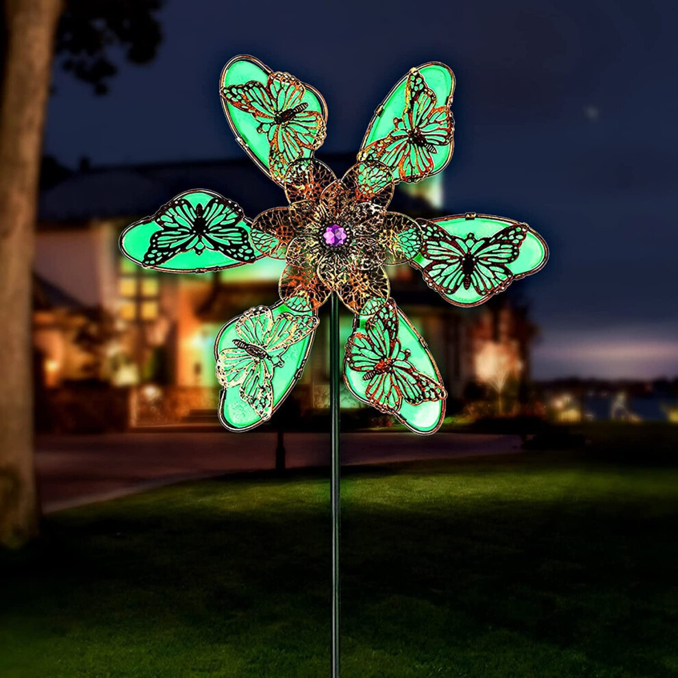 Outdoor Hanging Wind Spinner 3D Butterfly Wind Spinner For Yard & Garden | 12 Inch Colorful Metal Wind Catcher, Outdoor Patio Decor Patio Wind Catcher Spinner