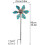 (Bule) 35.4in Luminous Metal Butterfly Wind Spinner Rotating Windmill Sculptures Yard Stake Pinwheels for Garden 2