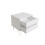 Timber Art Design UK Monaco White 2-Drawer Bedside Table (TAD532) - Modern White Finish, Handleless Front, Gold Legs, Self Assembly 3
